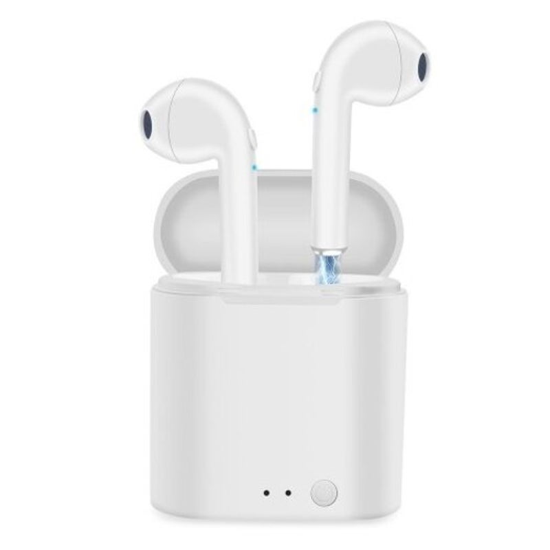 Wireless Bluetooth Earphones Mini Stereo Bass Earbuds Sport Headset With Chargin White