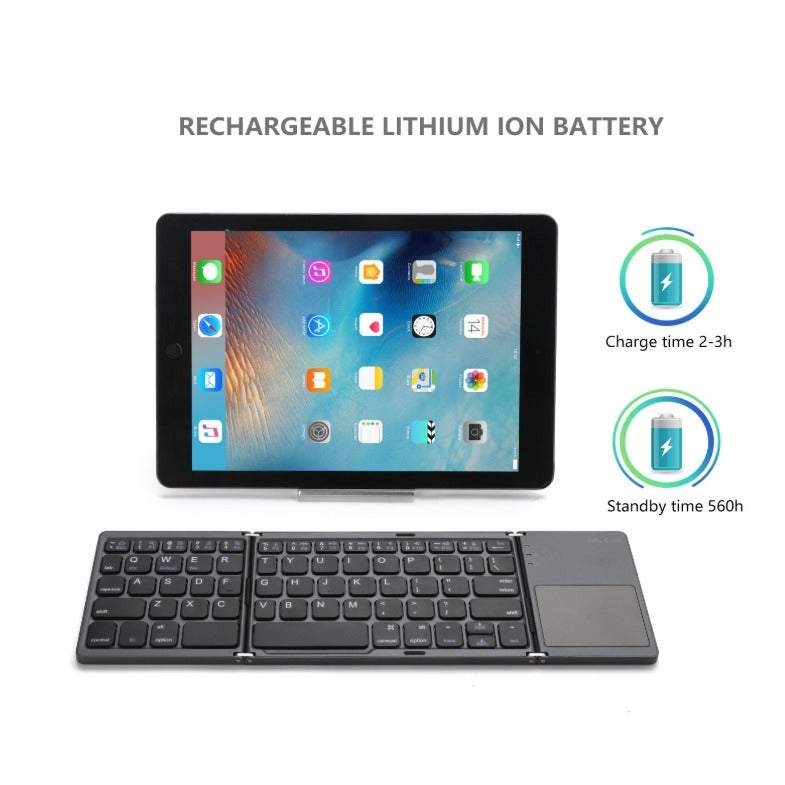 Computer Keyboards Wireless Bluetooth Folding Mini Foldable Portable Bt With Touchpad Rechargeable Li Ion Battery