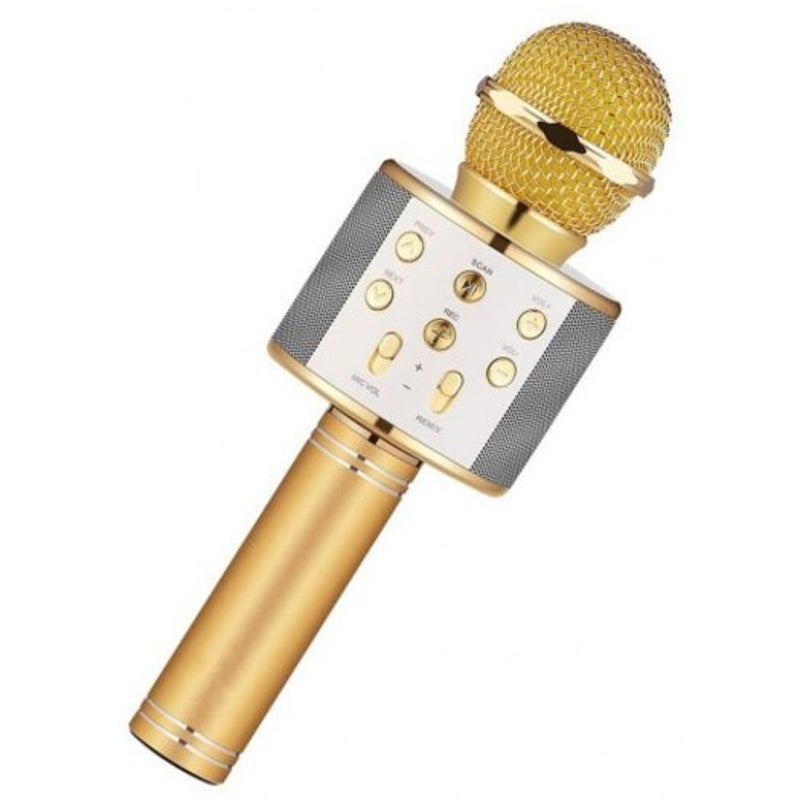Wireless Bluetooth Karaoke Handheld Microphone Usb Ktv Player Record Music Microphones Golden