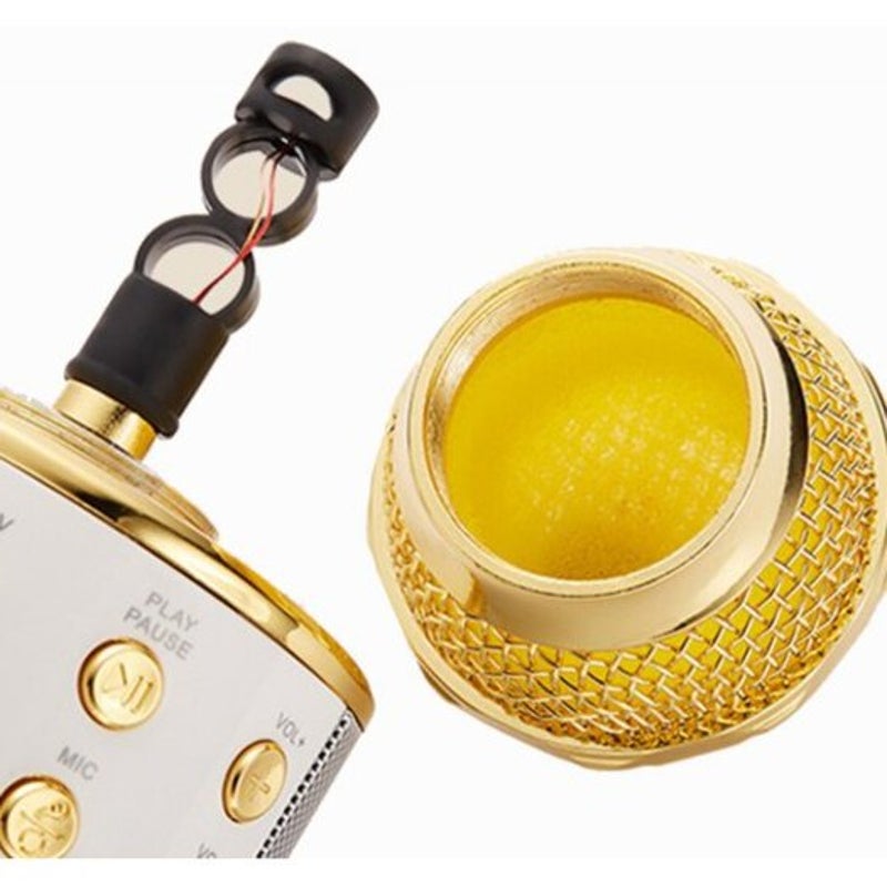 Wireless Bluetooth Karaoke Handheld Microphone Usb Ktv Player Record Music Microphones Golden