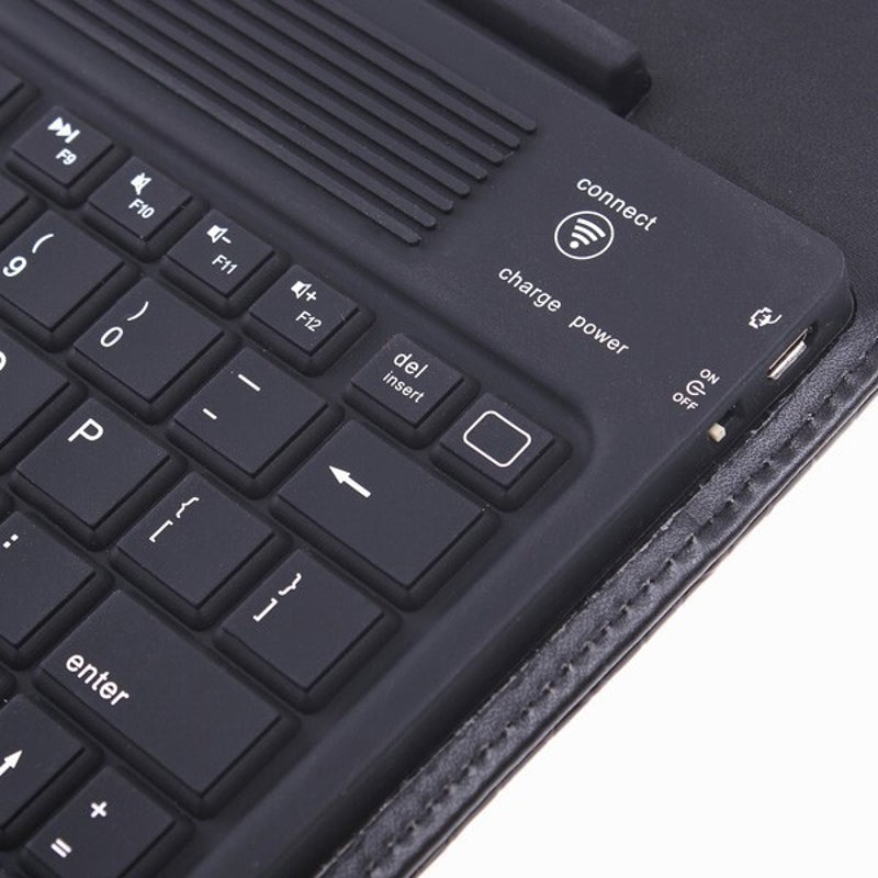 Wireless Bt Keyboard Real Leather Case For Ipad 2 3 Black