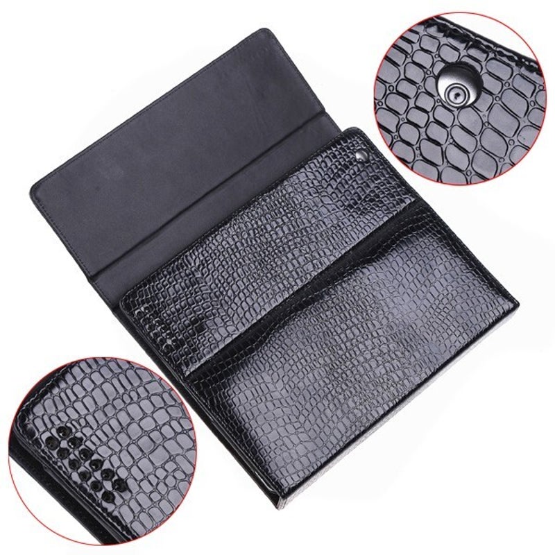 Wireless Bt Keyboard Real Leather Case For Ipad 2 3 Black