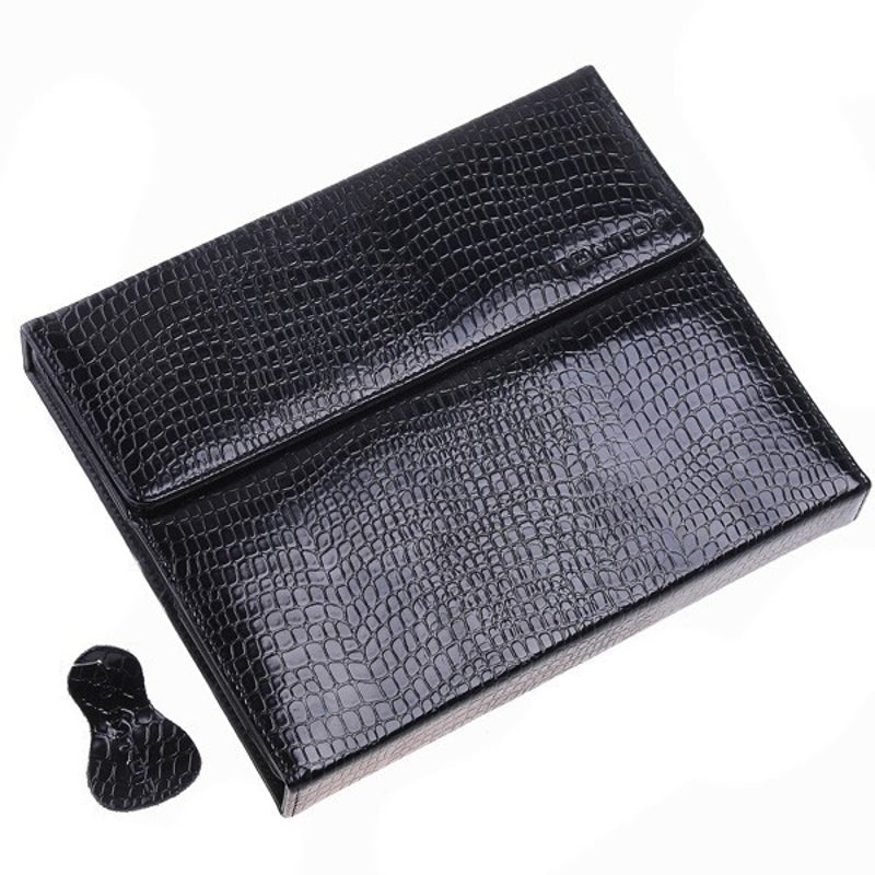 Wireless Bt Keyboard Real Leather Case For Ipad 2 3 Black