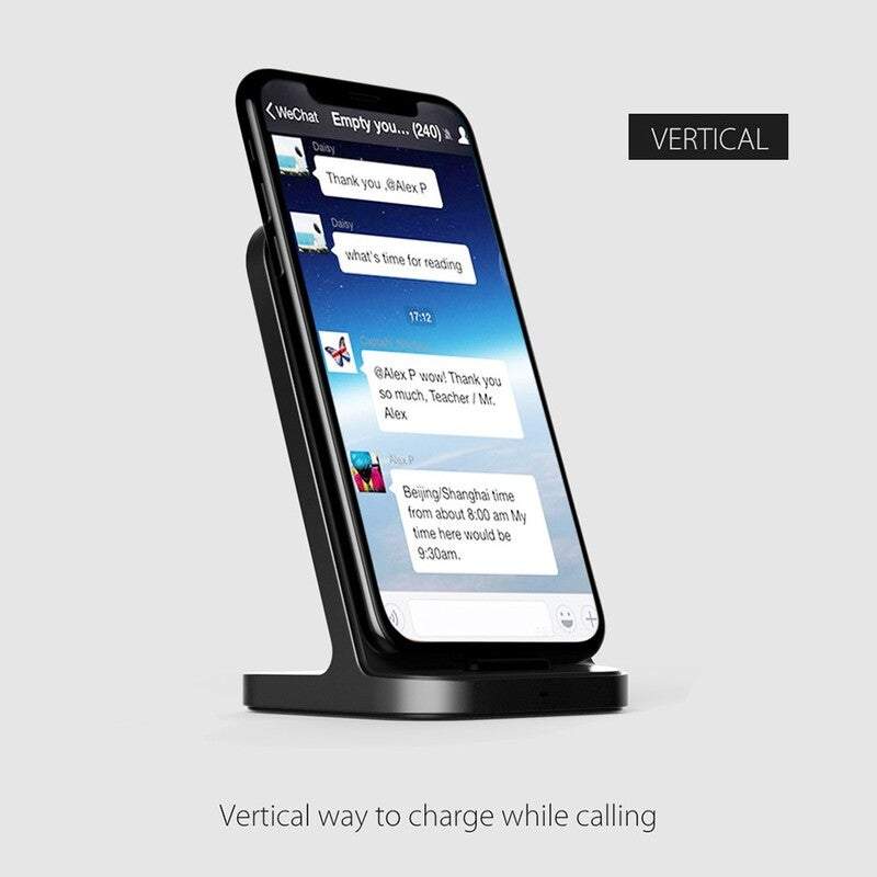 Wireless Charger 2 In 1 Fast For Mobile Phone Charging Vertical Desktop Stand