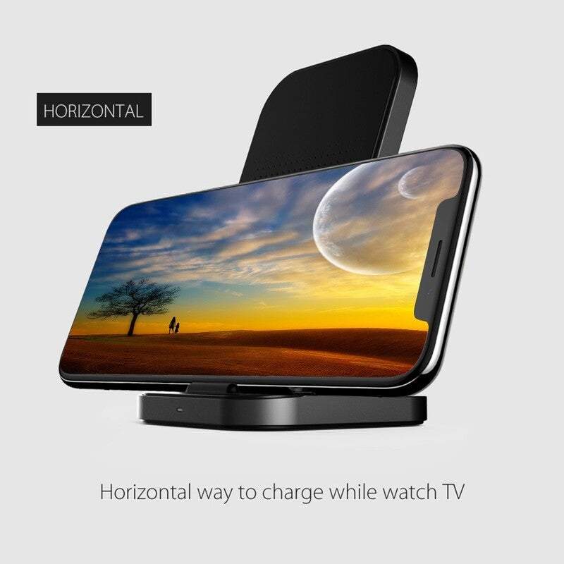 Wireless Charger 2 In 1 Fast For Mobile Phone Charging Vertical Desktop Stand