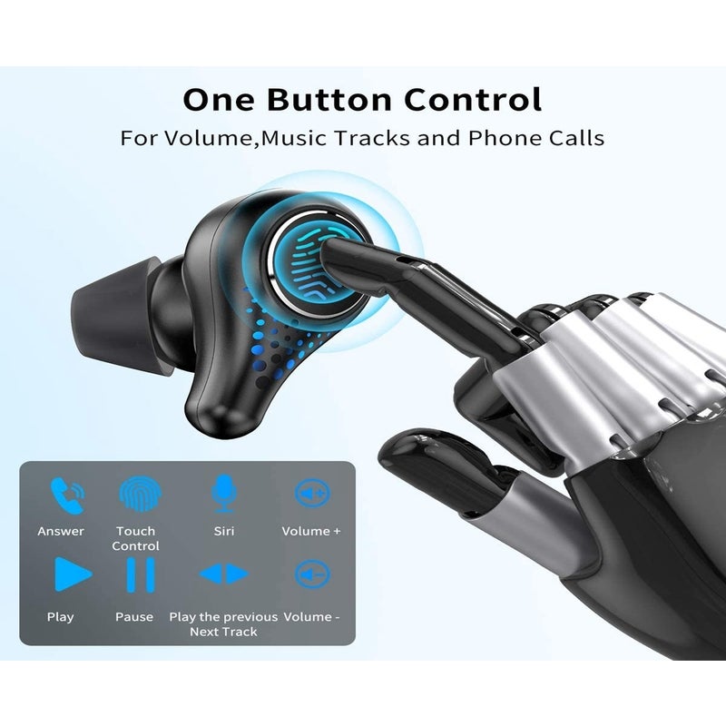 Wireless Earbuds Bluetooth Headphones 5.0 In With Hifi 3D Stereo Sound Built Mic Earphones Charging Case