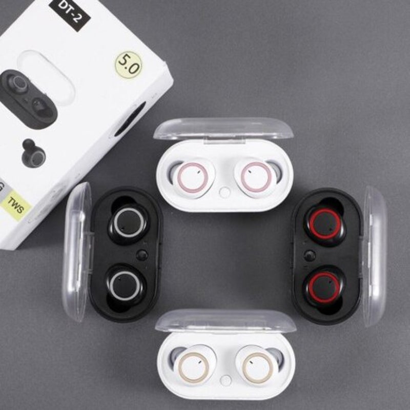 Wireless Headset 5.0 Binaural Stereo In Ear With Charging Sports Headphones White Pink