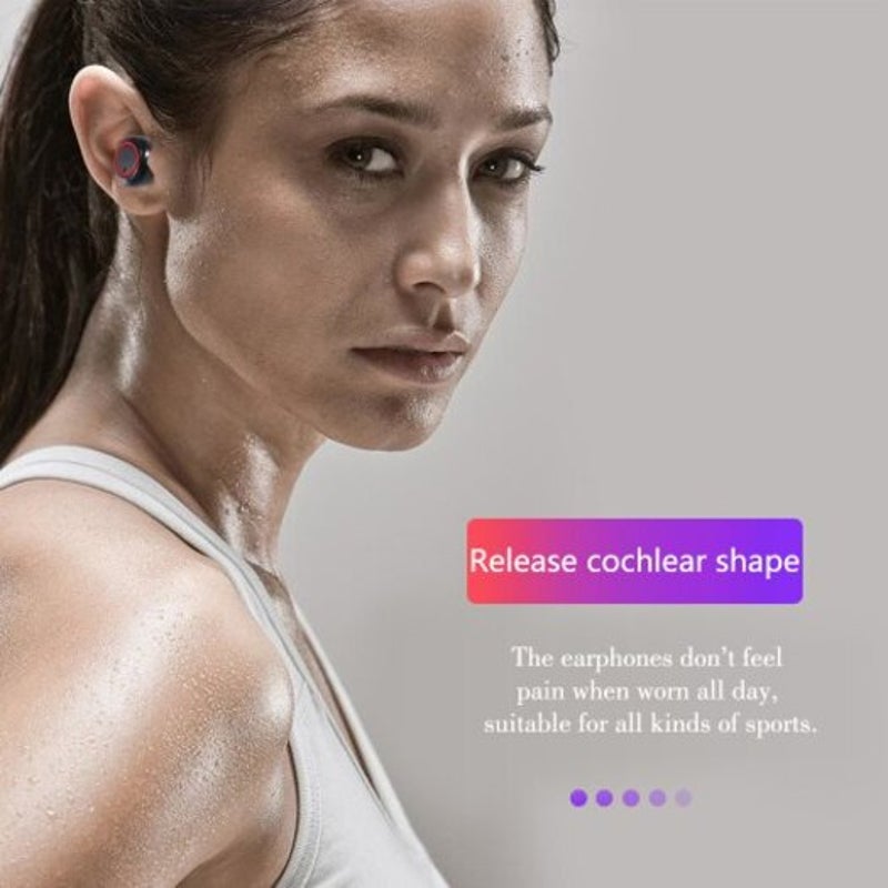 Wireless Headset 5.0 Binaural Stereo In Ear With Charging Sports Headphones White Pink