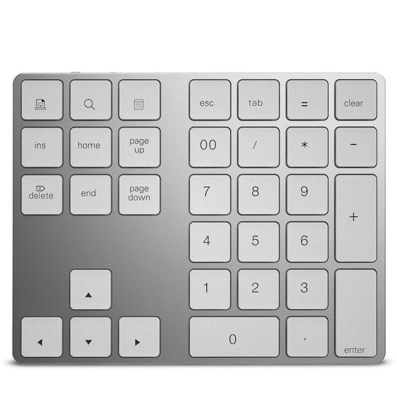 Bluetooth 3.0 Wireless Numeric Aluminium Built In Rechargeable Battery Keypad For Windows / Ios Android