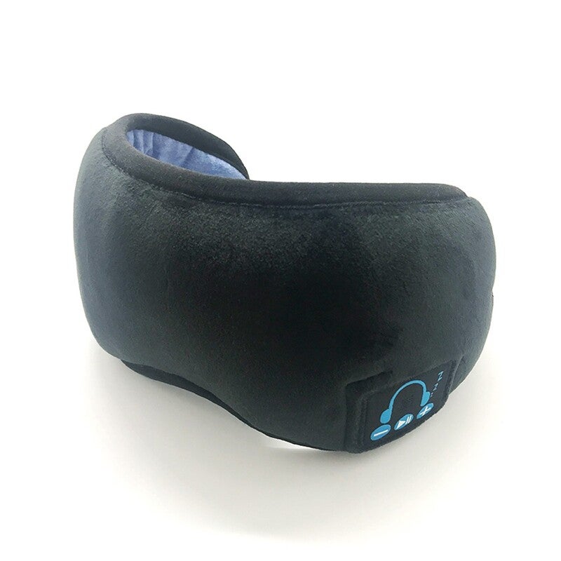 Wireless Stereo Bt Earphone Sleep Mask Soft Earphones Support Handsfree Sleeping Eye Black