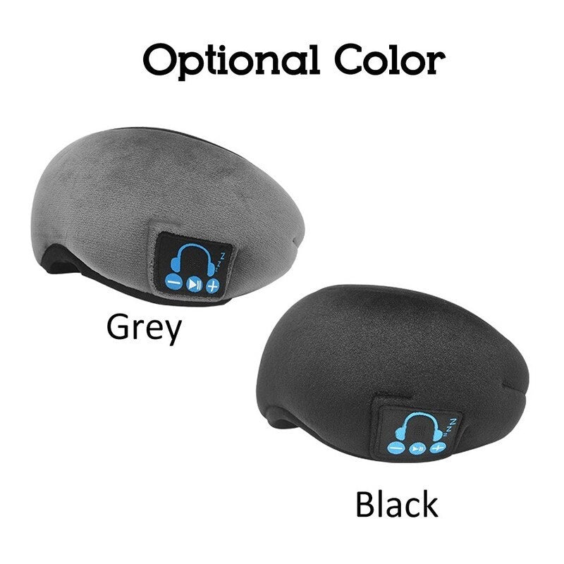 Wireless Stereo Bt Earphone Sleep Mask Soft Earphones Support Handsfree Sleeping Eye Black