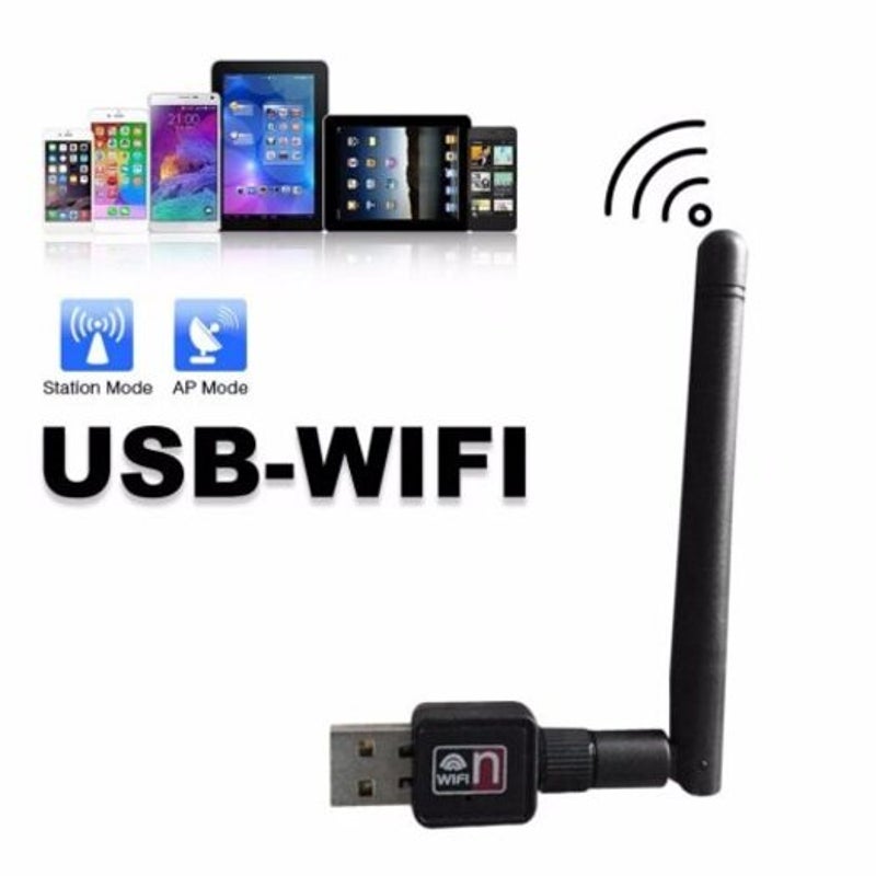 Wireless Wifi Adapter 300 Mbps 20Dbm Antenna Usb Receiver Network Card Black