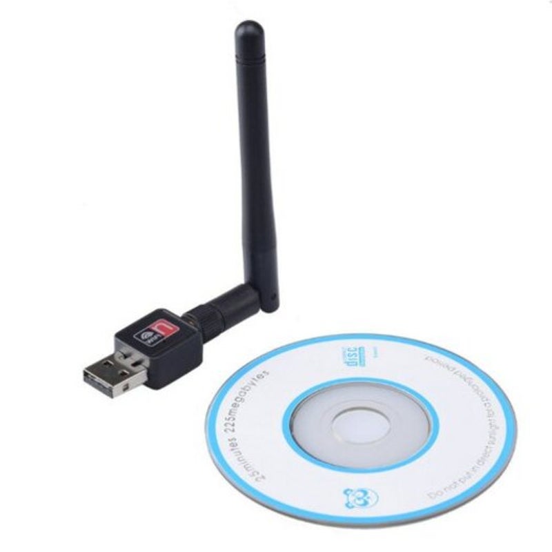 Wireless Wifi Adapter 300 Mbps 20Dbm Antenna Usb Receiver Network Card Black