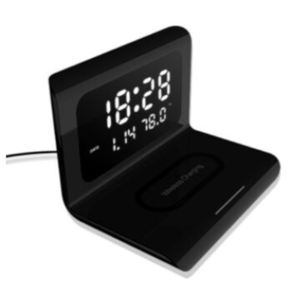 Wireless Phone Chargers Desktop Alarm Clock 3 In 1 For Iphone