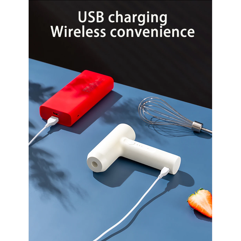 Wireless Electric Food Mixer 3 Speeds Automatic Whisk Butter Egg Beater Baking Cake Cream Whipper Kitchen Hand Blender