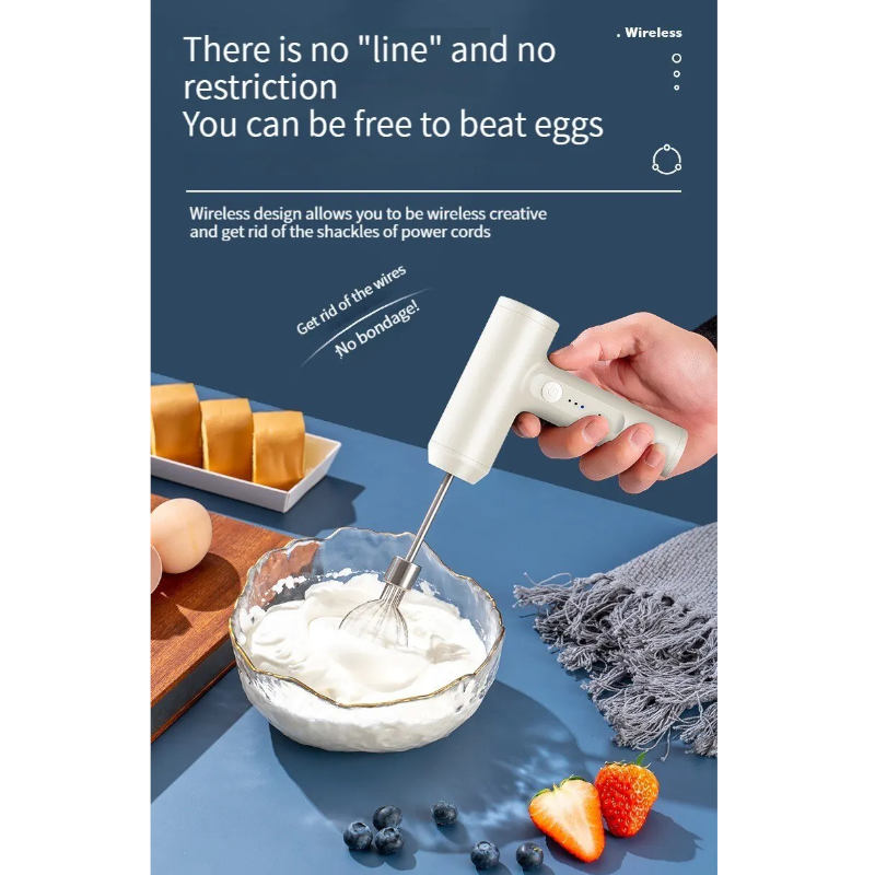 Wireless Electric Food Mixer 3 Speeds Automatic Whisk Butter Egg Beater Baking Cake Cream Whipper Kitchen Hand Blender