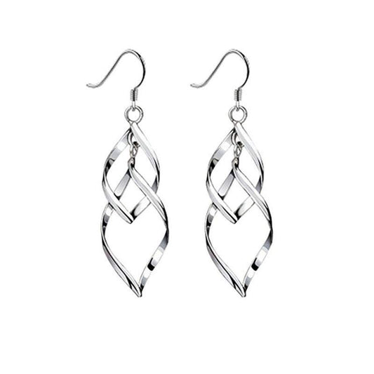 Veile Studios Earrings Women Classic Double Linear Loops Design Twist Wave