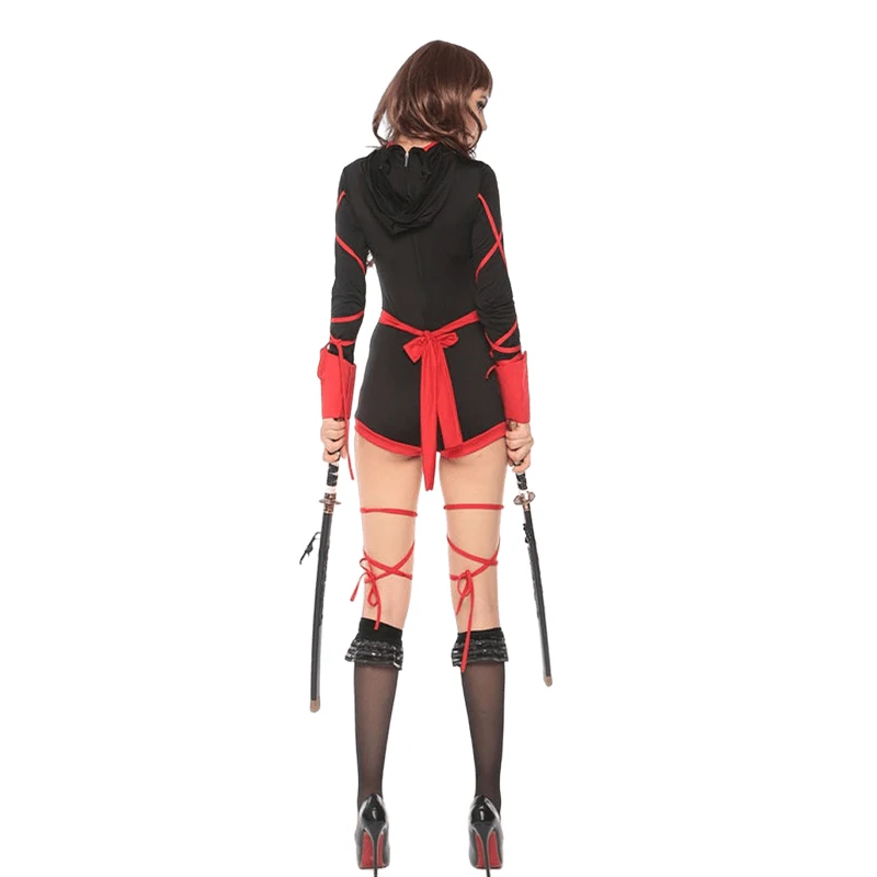 Women Ninja Costume Anime Dragon Samurai Cosplay Jumpsuit For Halloween