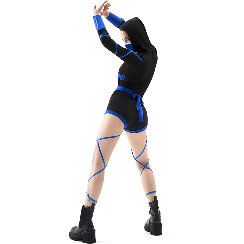 Women Ninja Costume Anime Dragon Samurai Cosplay Jumpsuit For Halloween