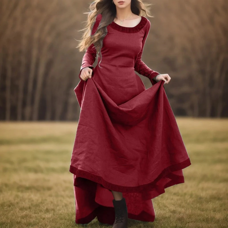1 Sets of Womens Fashion Fairy Elf Dress Medieval Robe Retro Renaissance Viking Costume