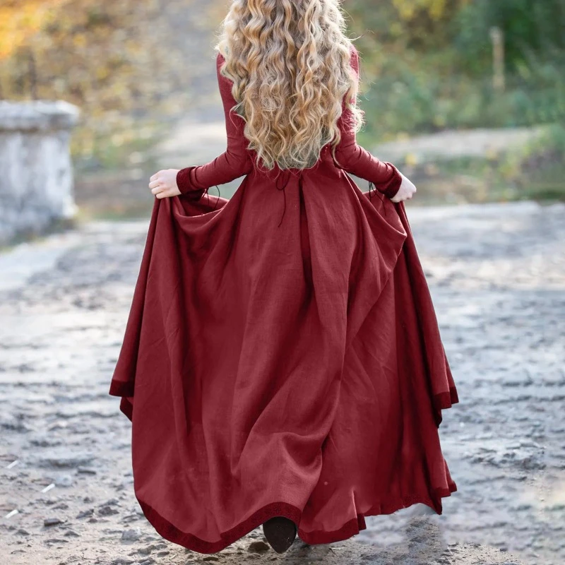 1 Sets of Womens Fashion Fairy Elf Dress Medieval Robe Retro Renaissance Viking Costume