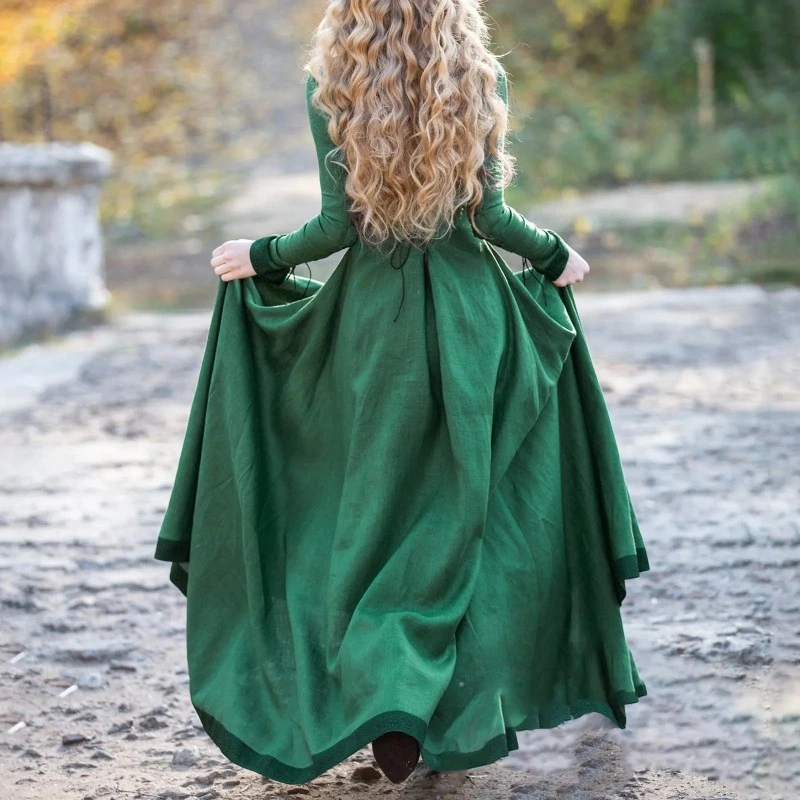 1 Sets of Womens Fashion Fairy Elf Dress Medieval Robe Retro Renaissance Viking Costume