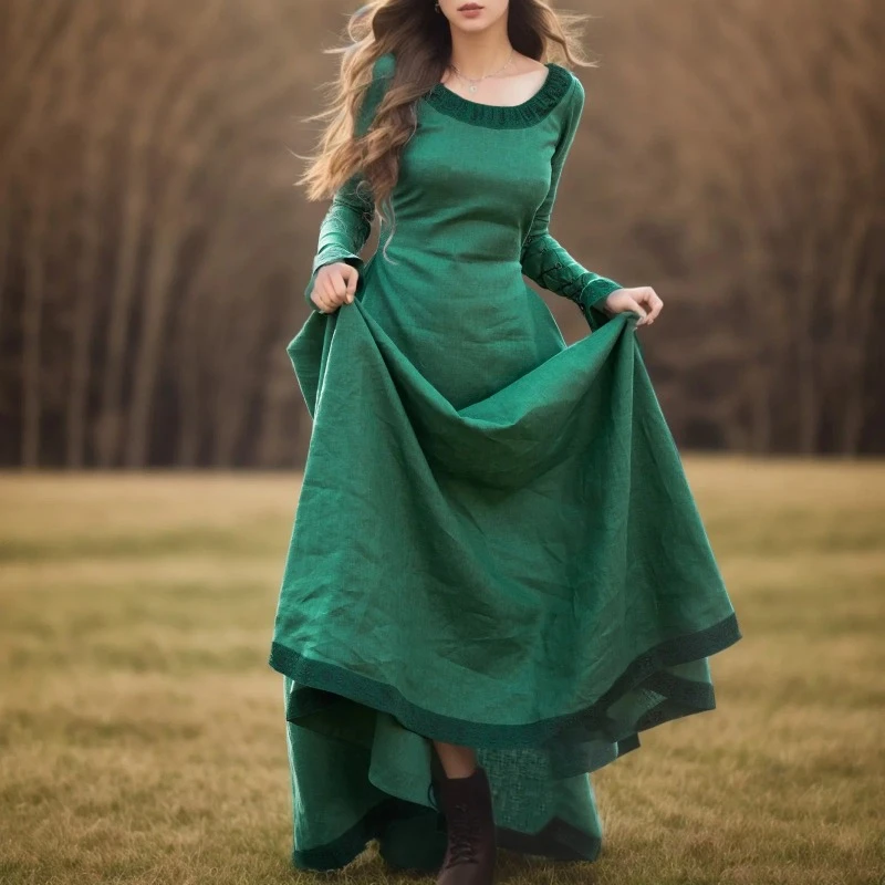 1 Sets of Womens Fashion Fairy Elf Dress Medieval Robe Retro Renaissance Viking Costume