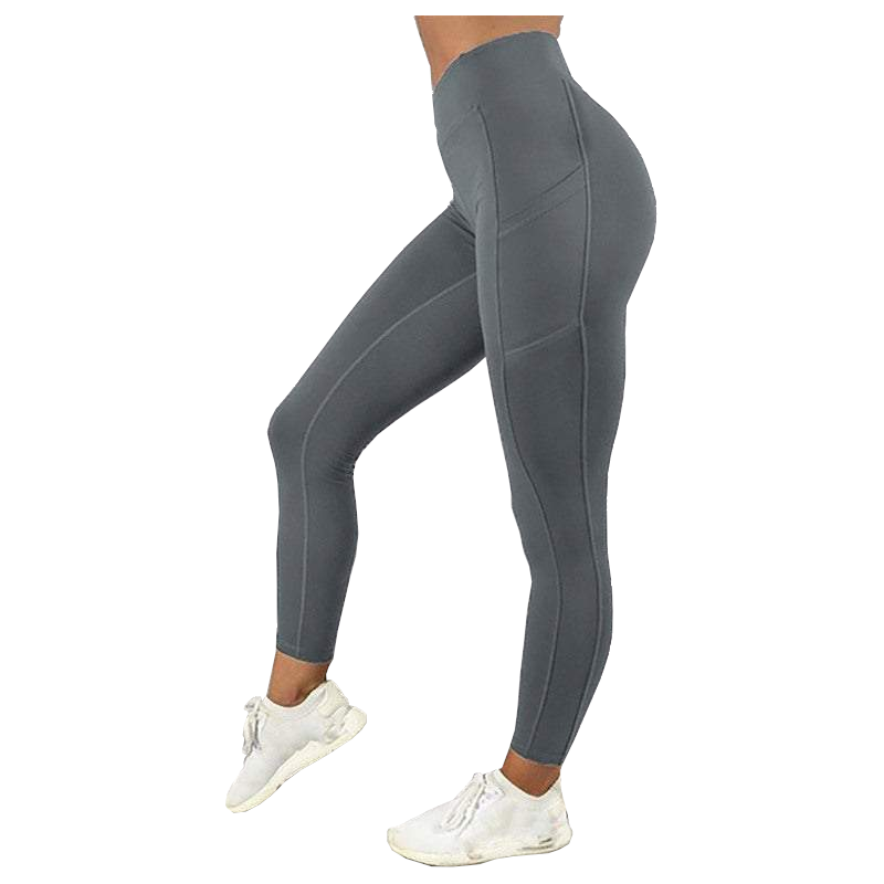 Women's Gym Tights Leggings High Waist With Side Pocket Yoga Fitness Slim Pants