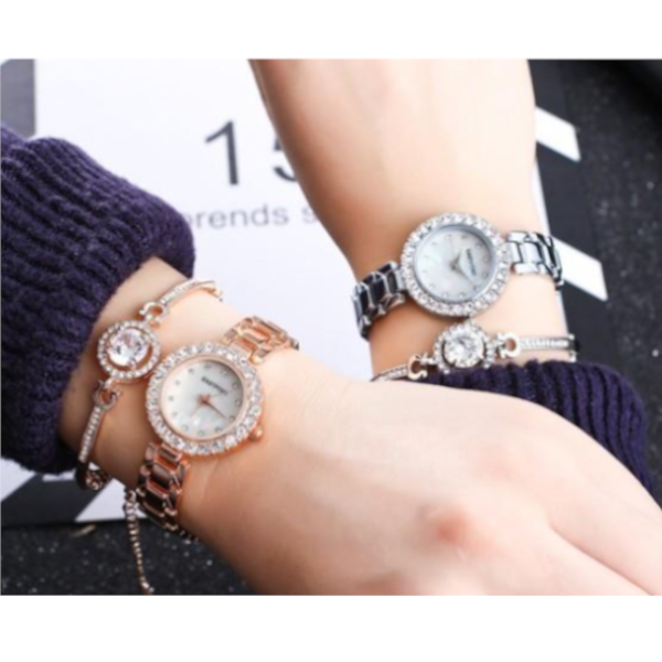 Veile Studios Women's Watches Chic Serene And Bracelet Set 2Pcs Lady Gift