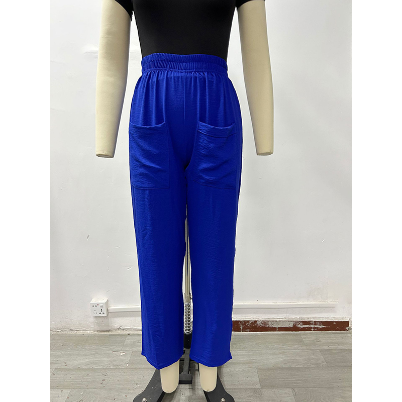Women's Harem Pants With Pockets High Waisted Casual Beach Loose Trousers Summer