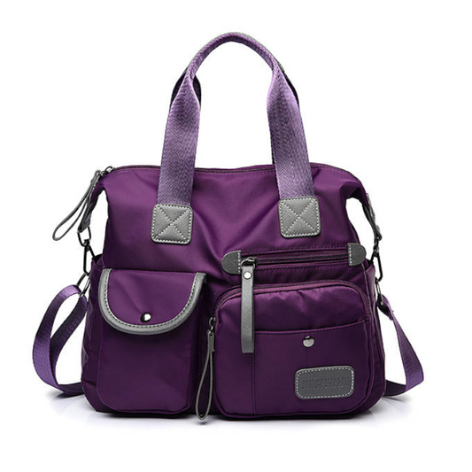 Women Nylon Waterproof Large Capacity Multi Pocket Multifunction Handbag Crossbody Bag