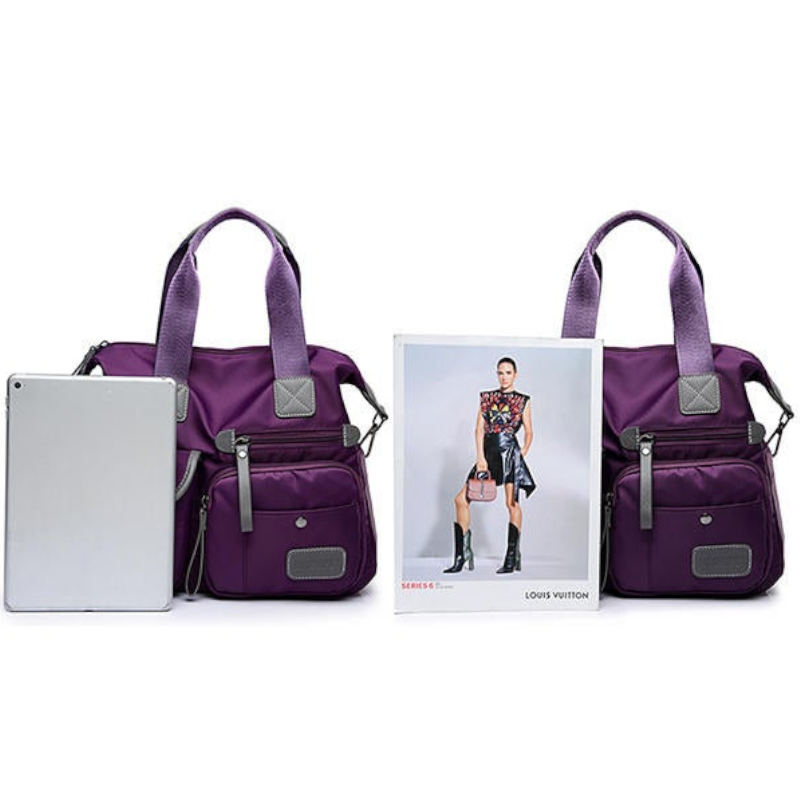 Women Nylon Waterproof Large Capacity Multi Pocket Multifunction Handbag Crossbody Bag