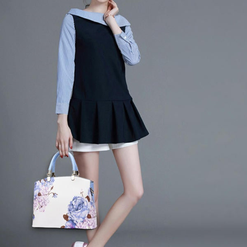 Women Pu Leather Print Handbag Crossbody Bag