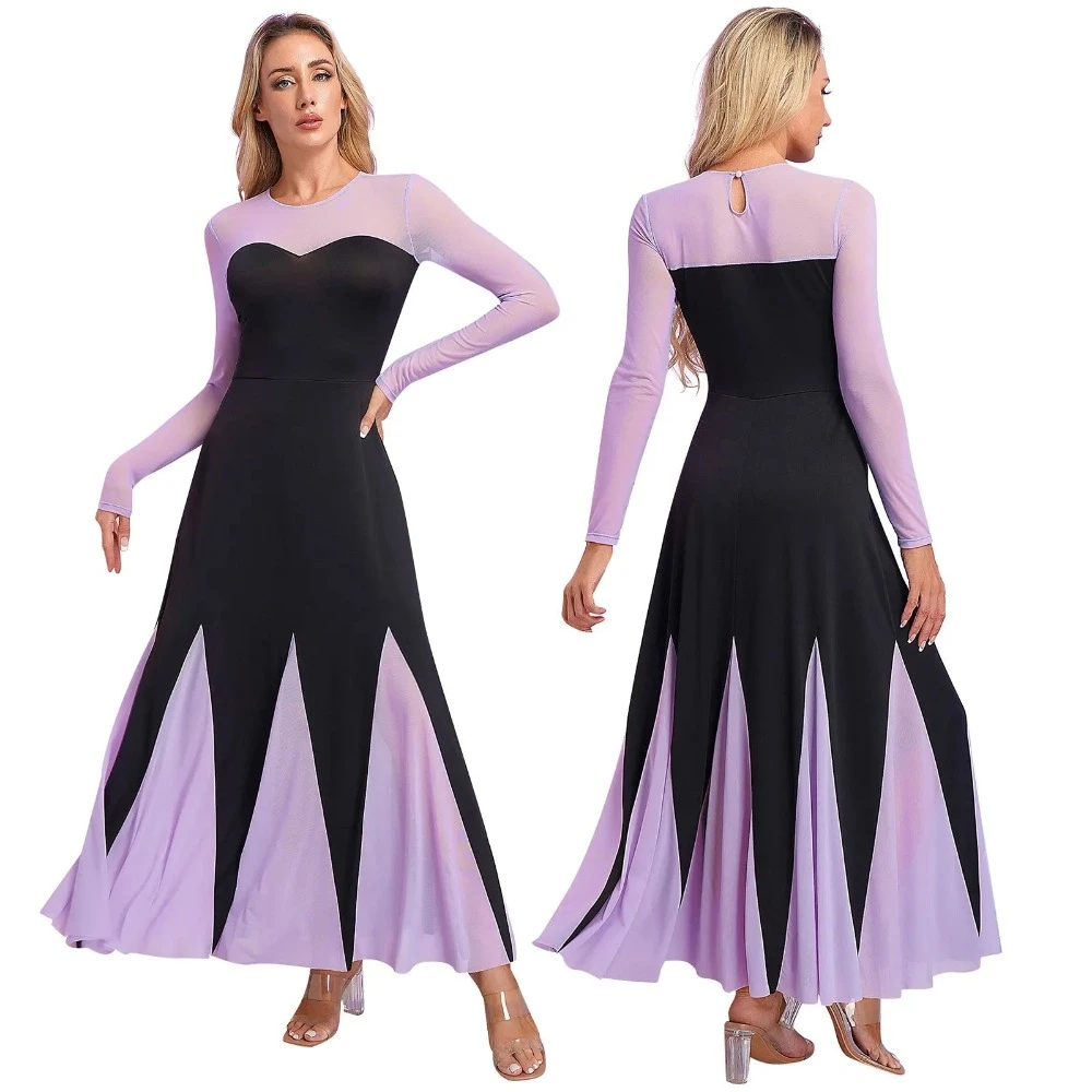 1 Sets of Womens Mermaid Ursula Cosplay Costume Long Sleeve A Line Maxi Dress