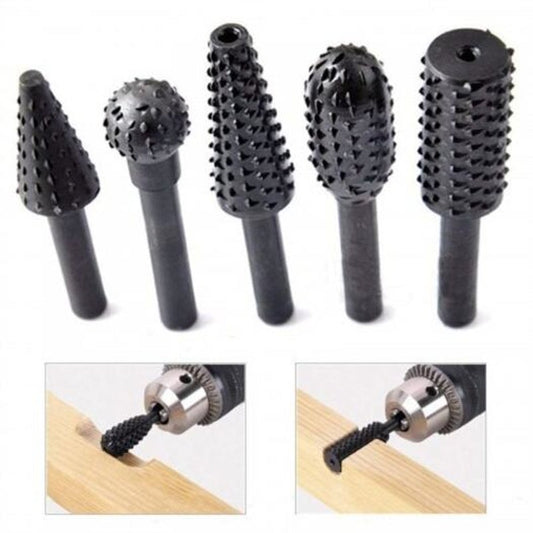 Wood Carving File Rasp Drill Bits Woodworking Tools Black
