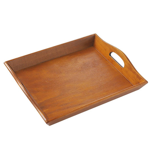 Wood Serving Plate Cutlery Tray Dessert Cake Snack Candy Water Cup With Handles Kitchen Plates Tableware