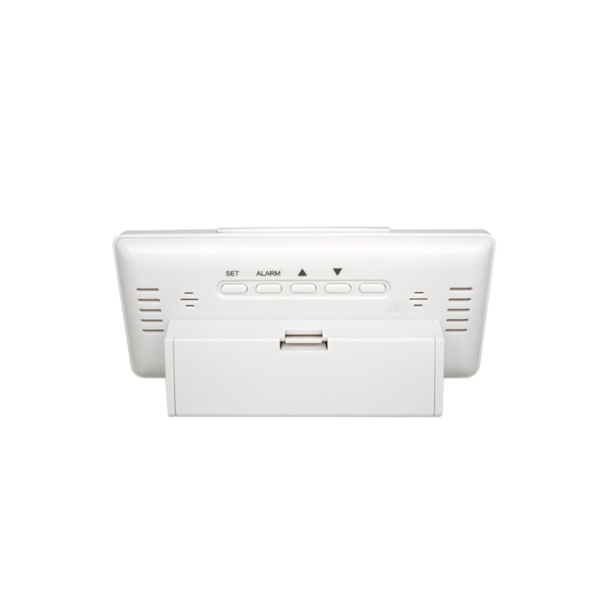 Wood Electronic Alarm Clock With Indoor Temperature Calendar White