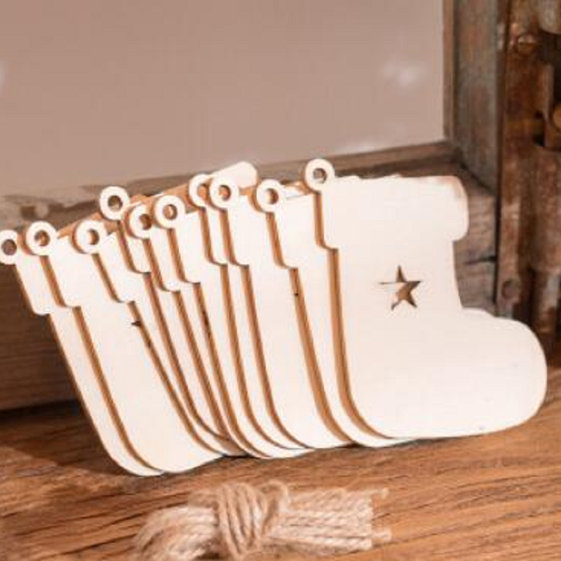 Christmas Diy Craft Wooden Pendant Ornaments Tree Decorations