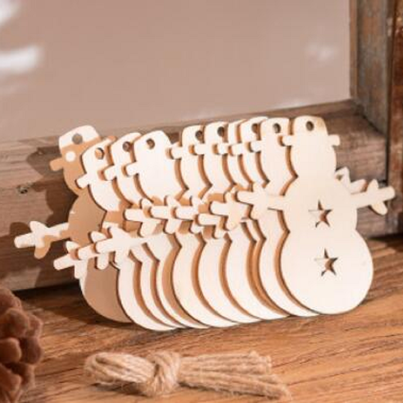 Christmas Diy Craft Wooden Pendant Ornaments Tree Decorations