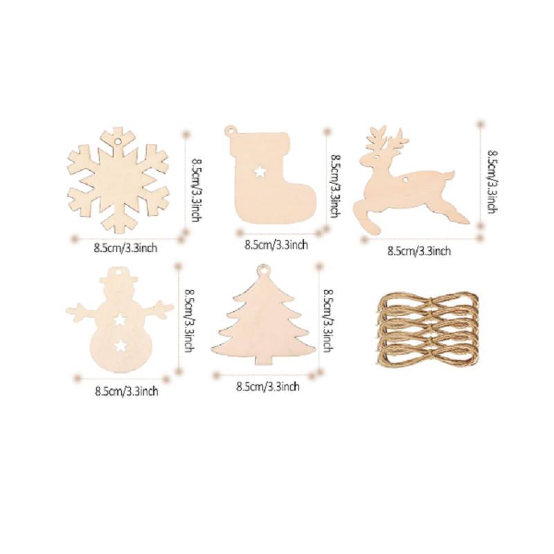 Christmas Diy Craft Wooden Pendant Ornaments Tree Decorations