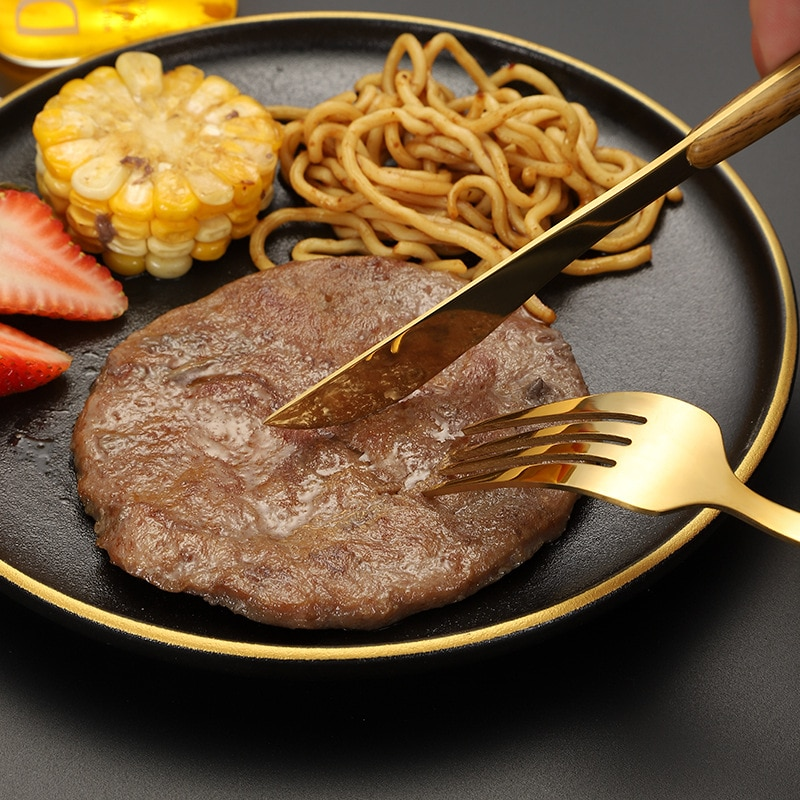 Stainless Steel Gold Dinnerware Cutlery Set Handle Fork Spoon Knife