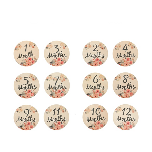 Baby Milestone Cards Double-Sided Flowers Photography Props