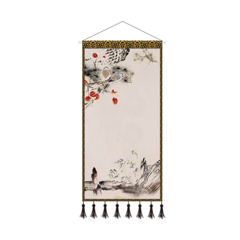 Scroll Printed Canvas Chinese Landscape Painting Wall Hanging Decor