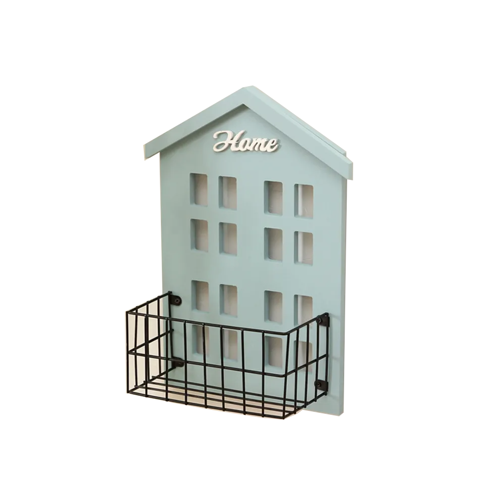 Wood House Style Wall Mounted Storage Shelf Rack Holder Organizer Home Decor