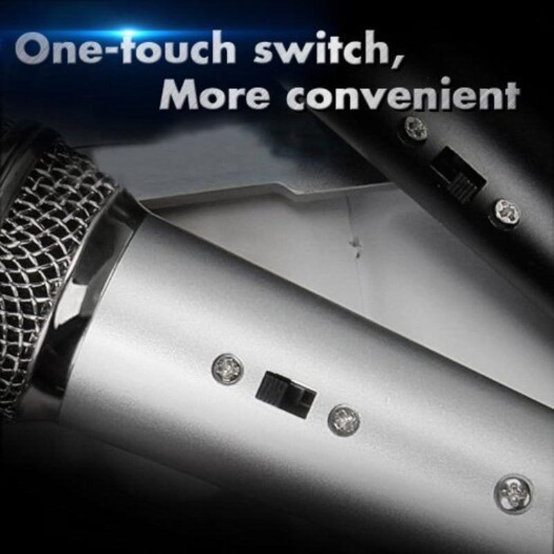 Condenser Microphone For Phone With Stand Computer Recording Podcasting Mobile Android Black