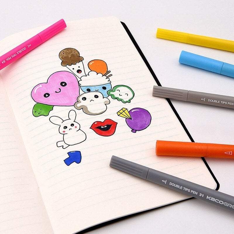 36 Colours Watercolour Pens Double Tip Painting Graffiti Art Markers Drawing Set