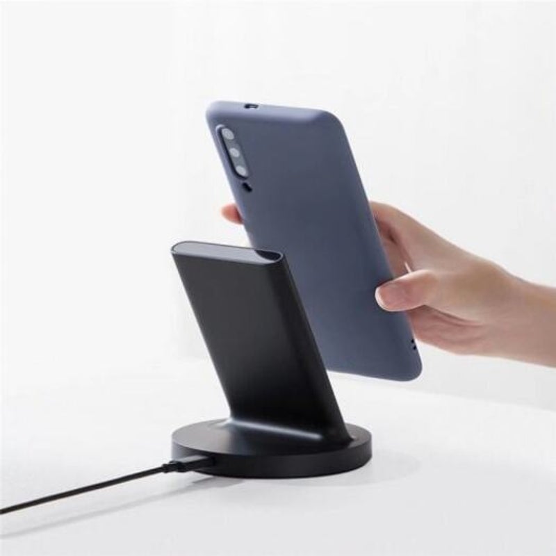 Xiaomi Vertical Wireless Charger 20W Flash Charging With Safe Stand Horizontal Black