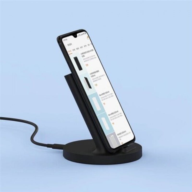 Xiaomi Vertical Wireless Charger 20W Flash Charging With Safe Stand Horizontal Black