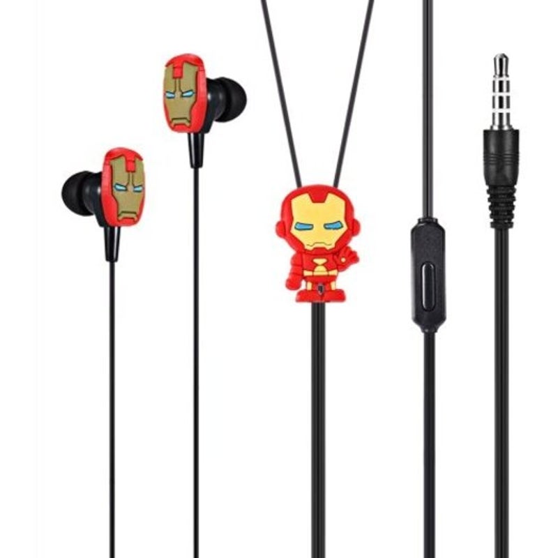 Y03 Cartoon 3.5Mm Wired In Ear Stereo Earphones With Mic Black
