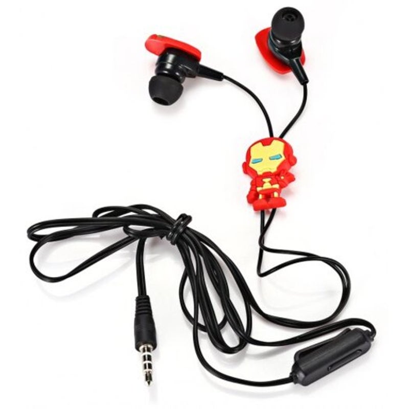 Y03 Cartoon 3.5Mm Wired In Ear Stereo Earphones With Mic Black